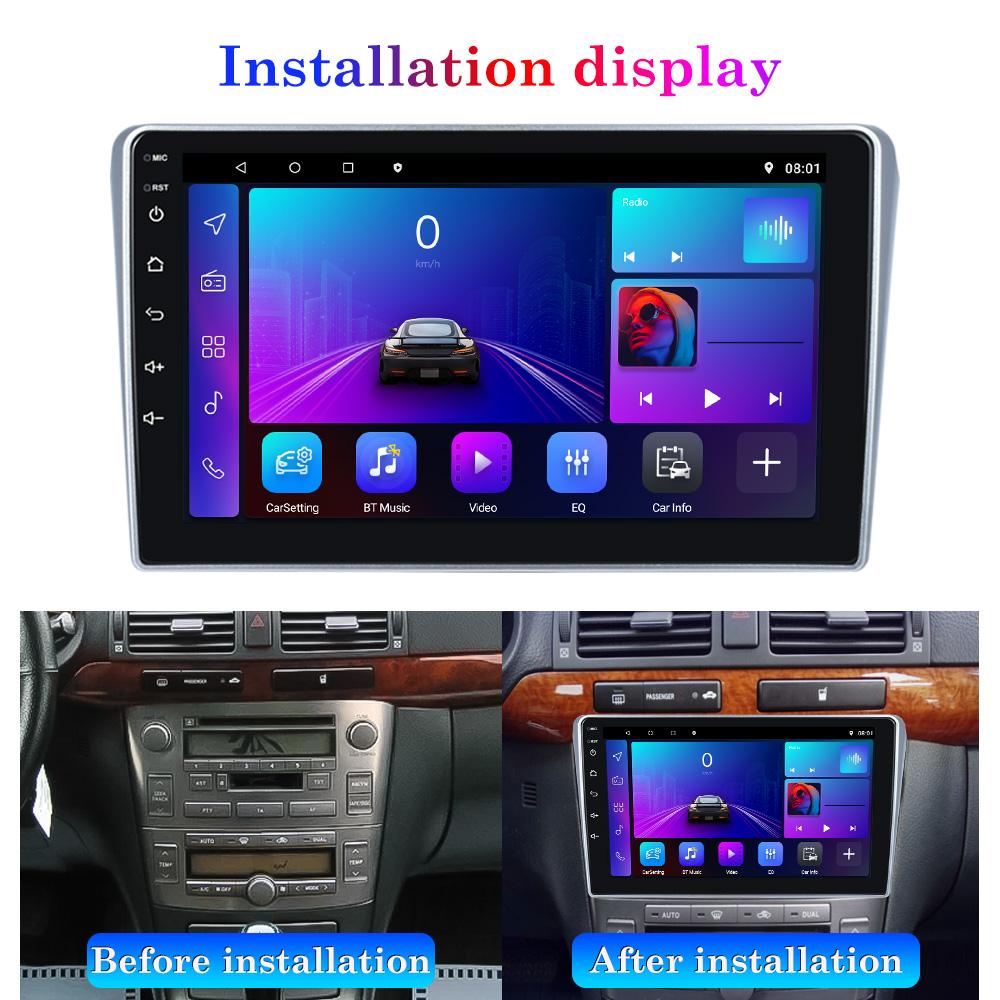 Reakosound Автомобильное радио Carplay 9" GPS Мультимедиа Видео Плеер Android WiFI Камера заднего вида FM Стерео Для Toyota 2002-2008 Avensis