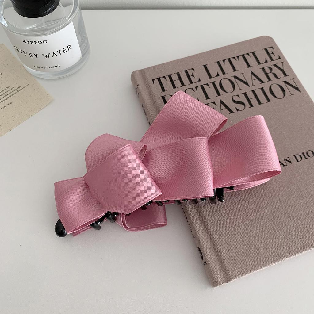 Korean Satin Bow Hairpin Sweet Girl Back Head Banana Clip High Ponytail Party Women's High-grade Headwear