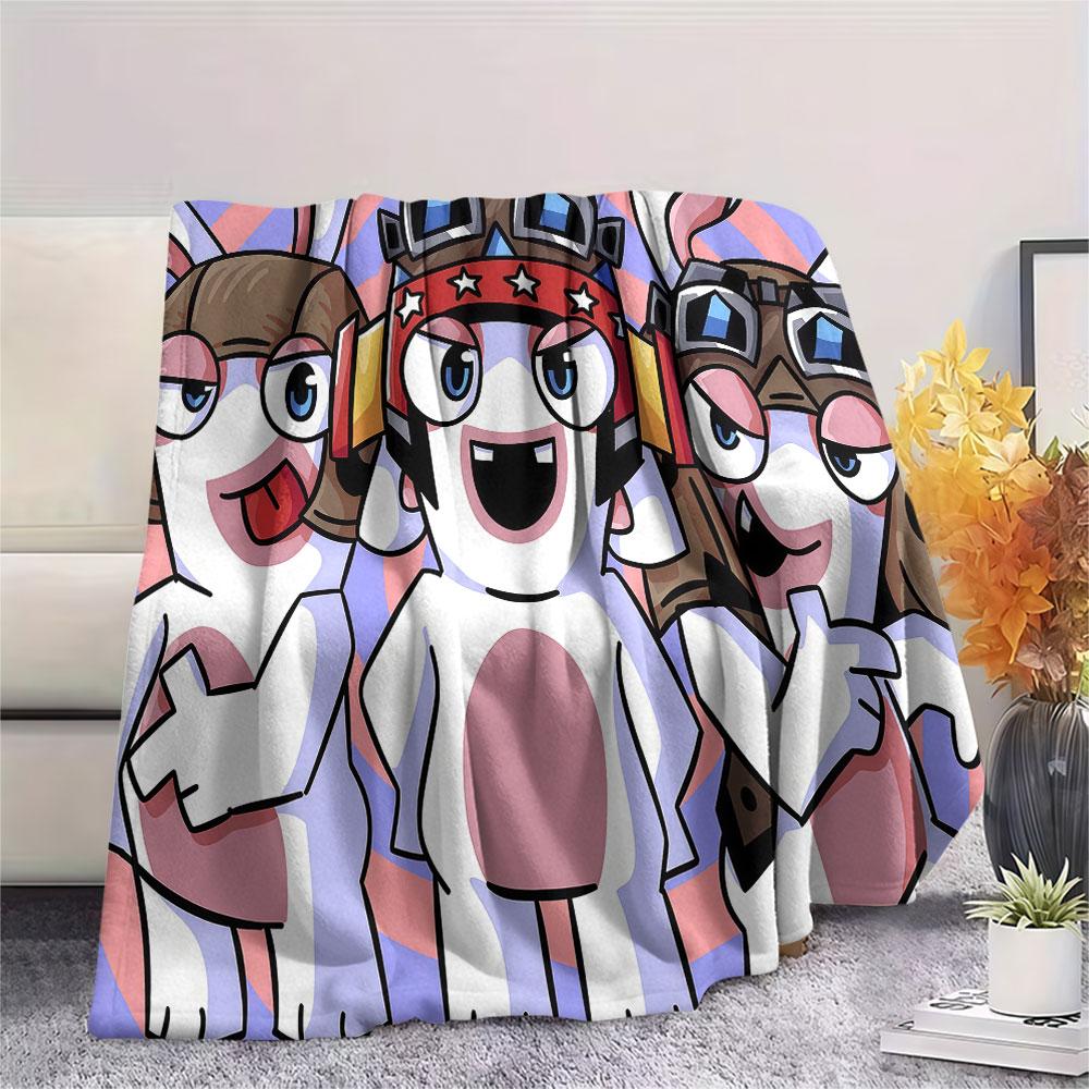 1PC Rabbids Invasion Fantasy Blanket, High quality Comfortable for All Seasons, Home Decor, Warmth and Comfort