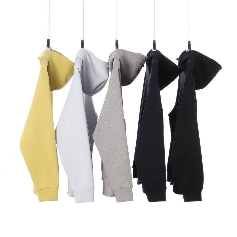 Unisex Heavyweight 380g Cotton Blend Hooded Zip-Up Sweatshirt Oversized High Neck Casual Pullover