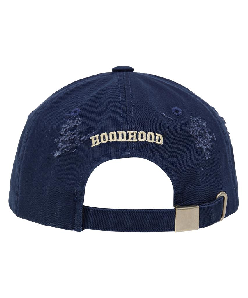 HOODHOOD Кепка-бейсболка с множеством логотипов, состаренная, темно-синяя