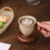 Кружка для кофе из грубой керамики Деревянная подставка Стаканы с острым дном Кружки для завтрака Кружка для кофе Чашка для послеобеденного чая Кружка для молока