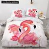 Пододеяльник с изображением фламинго King Queen 3D Pink Animal, комплект постельного белья для детей, подростков, взрослых, пододеяльник с наволочкой в акварельном стиле