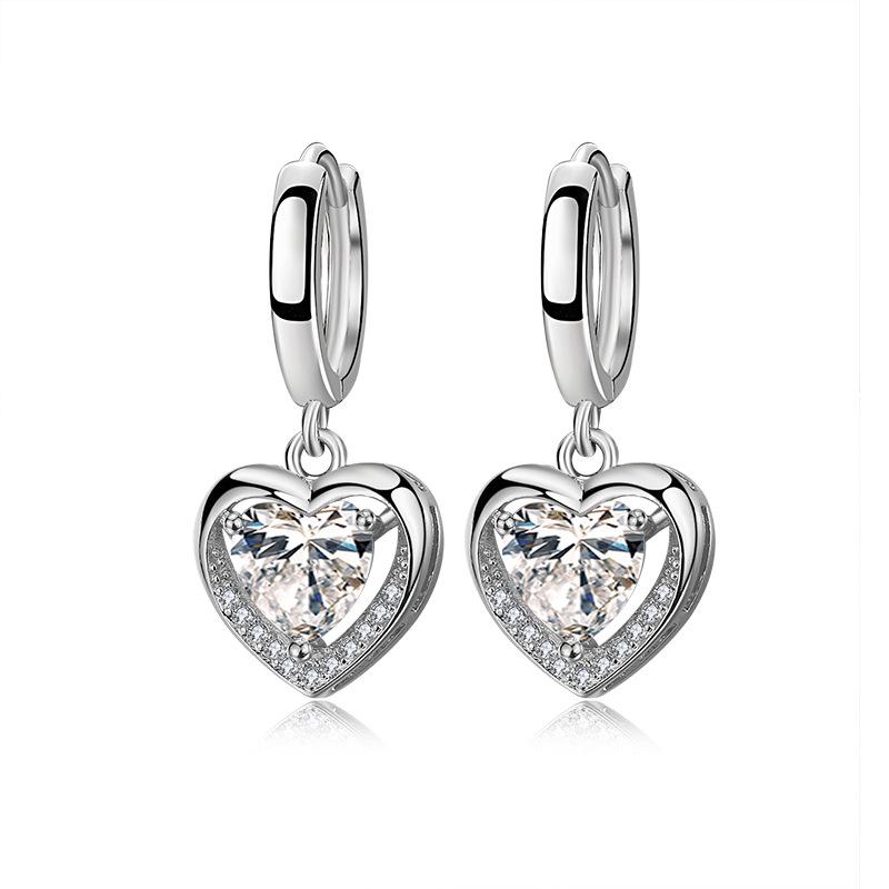 925 Sterling Silver Earrings Inlaid With Zircon Crystal Flower Earrings Charm Jewelry For Women Gift Engagement Wed Fine JewelryGood product