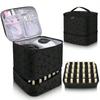 Double-Layer Nail Polish Organizer Holds 30 Bottles Manicure Tools Storage Bag Storage Box Home