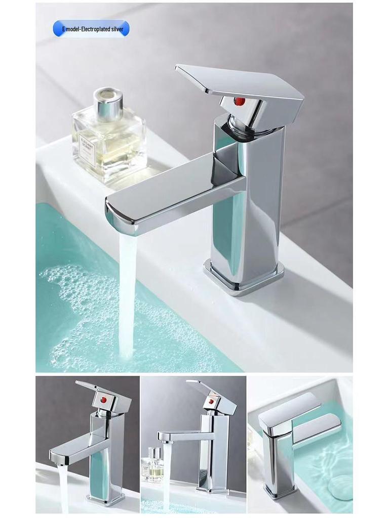 Черный и серебристый смеситель для ванной из нержавеющей стали для горячей и холодной воды