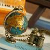 C146 Vintage Retro Mini Telescope Globe Pendant Long Necklace Sweater Chain