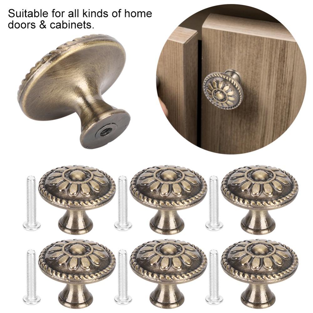 10 Set Antique Brass Furniture Handle Zinc Alloy Door Pulls Cabinet Handle Furniture Accessories
