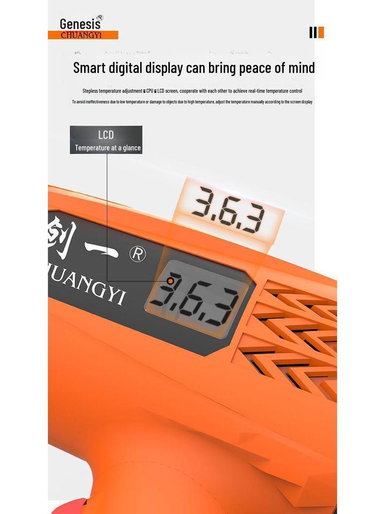 Chuangyi High-Power Digital Display Industrial Hot Air Gun for Precision Heating