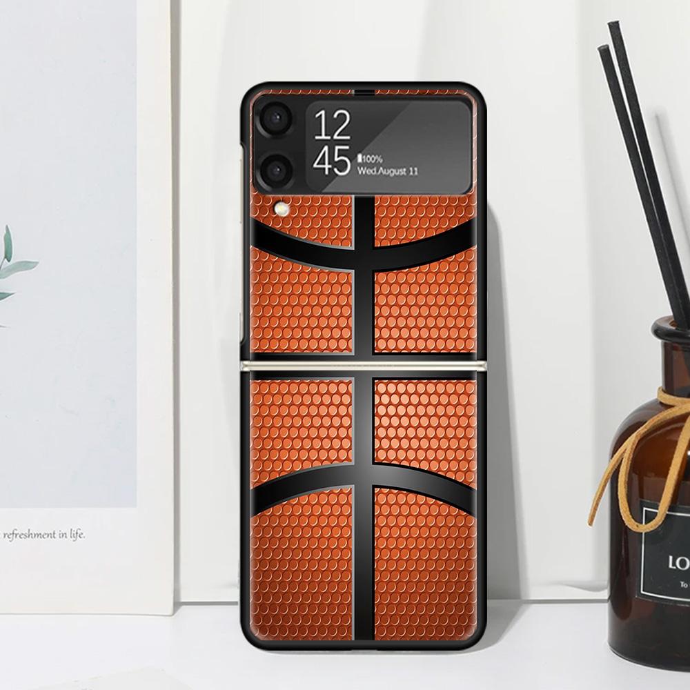 Basketball Basket Sports Phone Case For Samsung Galaxy Z Flip 7 Flip7 Zflip 6 Flip6 5 Flip5 4 Flip4 3 Flip3 5G Fundas Black Cove