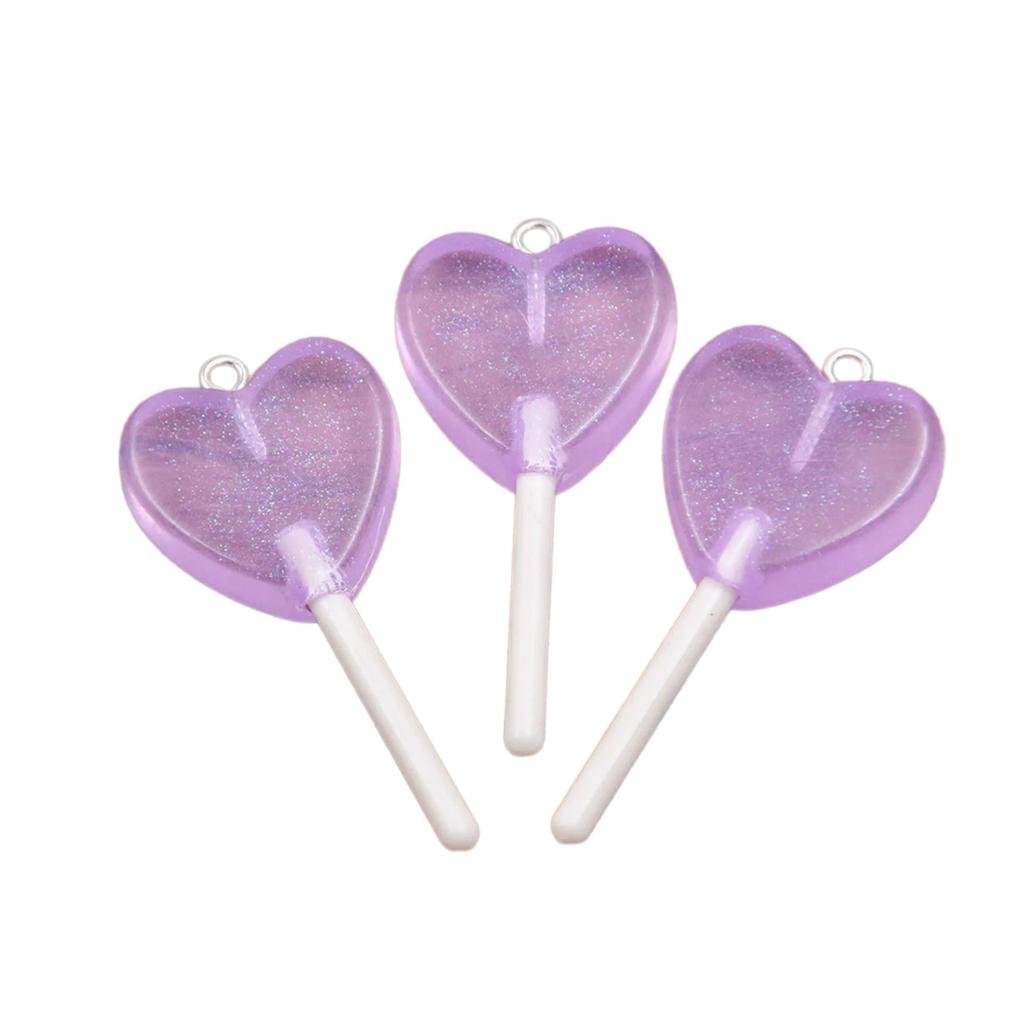 3 шт. Уникальная подвеска-леденец в форме звезды, сердца, круга с прочным покрытием из смолы для повседневной носки.