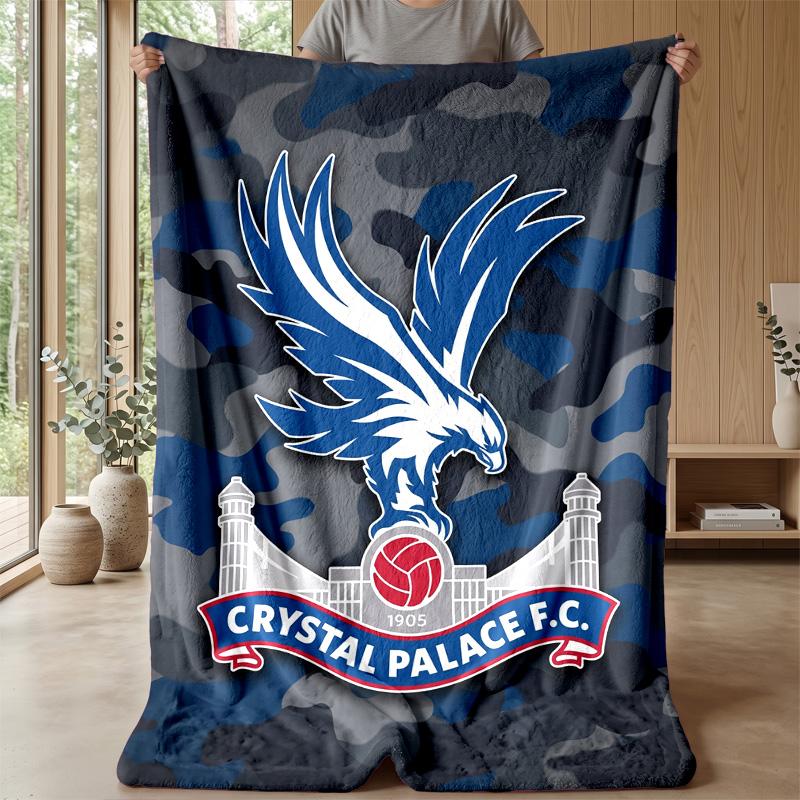 Crystal Palace Football Print Flannel Blanket, Soft Warm Lightweight Throw Blanket for Sofa Bed Camping