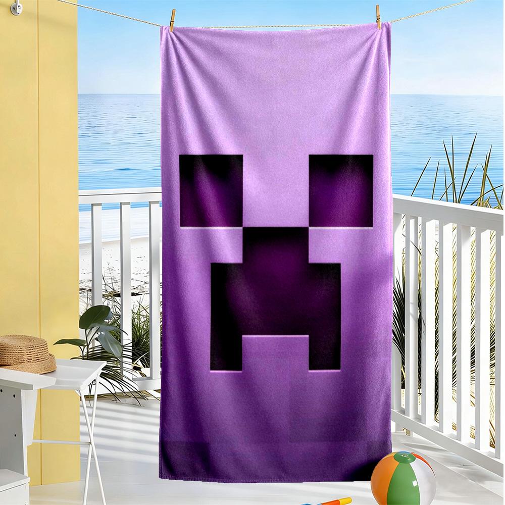 Minecraft Beach Towel High Absorbency & Quick-Dry Comfortable Lightweight Suitable for Swimming, Gym, Camping, Yoga Vacation