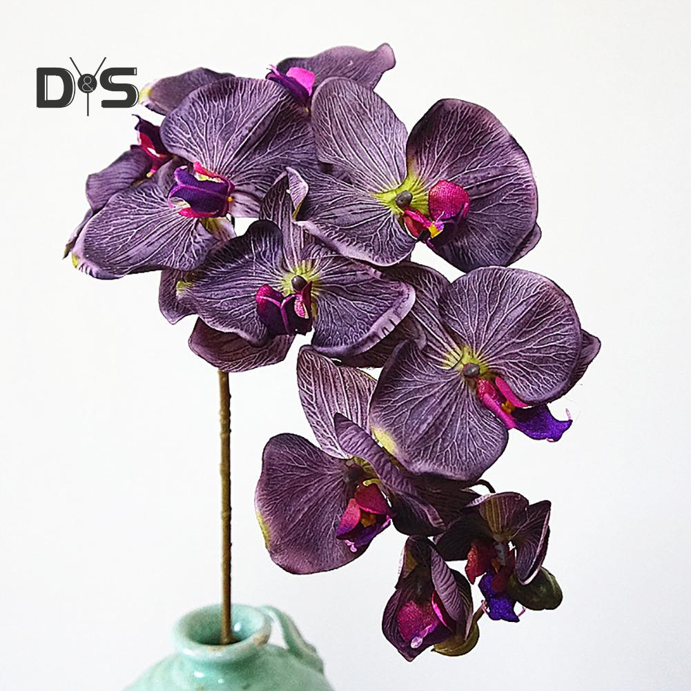 Butterfly Flower Bouquet Blooming Artificial Orchid Lifelike Garden Diy Party Wedding Decor
