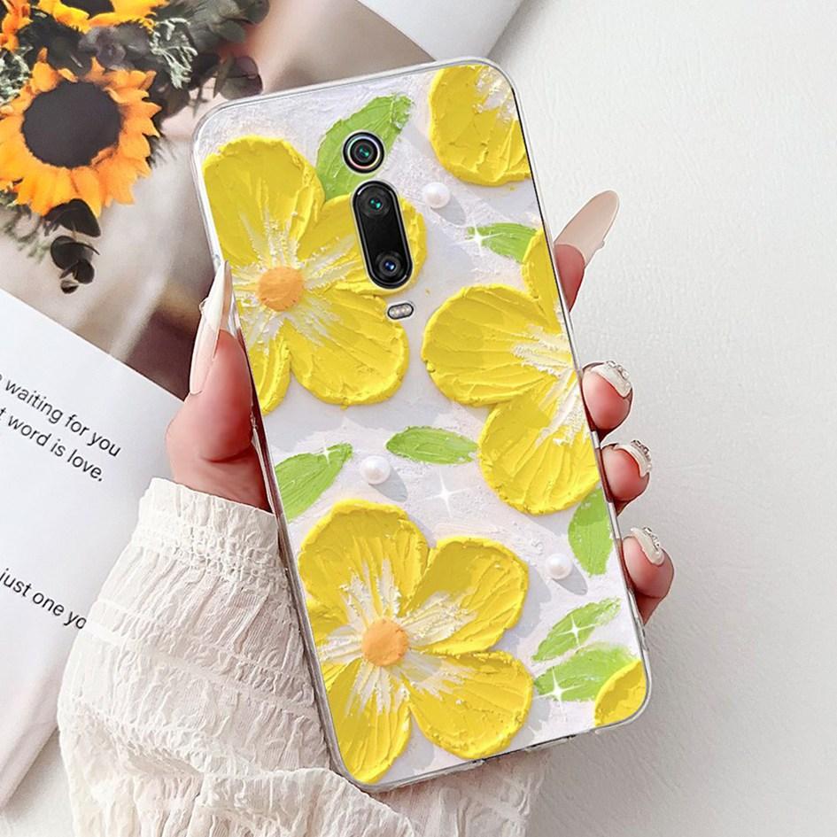 For Xiaomi Mi 9T Case Fashion Flower Shockproof Cover For Xiaomi Mi 9T Pro Redmi K20 Funda For RedmiK20 Pro Mi9T Silicone Bumper