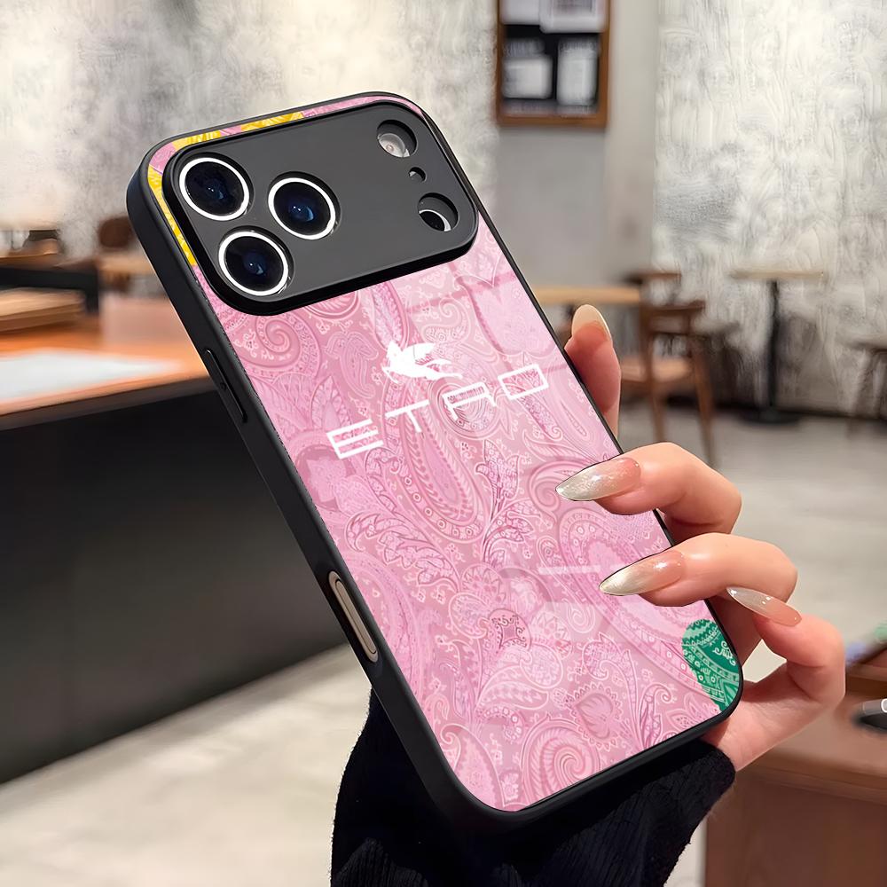 Женский чехол Etros для телефона со стеклом для iPhone 17 Air 16 15 17 14 Pro Max 13 Прочный 12 11 X XS XR Plus Для Samsung S 25 24 23 22