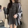 Autumn Korean Women's Letters Round Neck Long Sleeve T-shirt Women's Loose Ladies Sweatshirt Women's Top