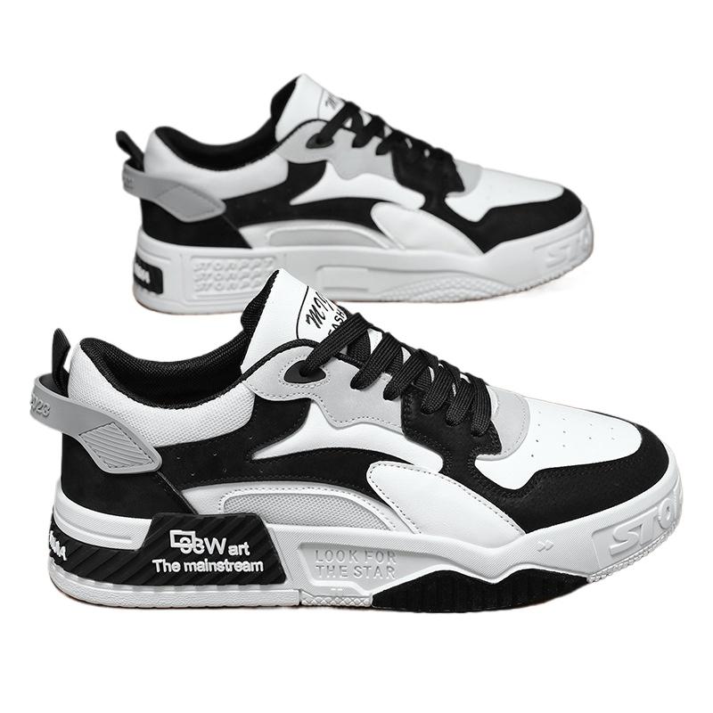 Модные мужские кроссовки Мужские удобные туфли на платформе 2024 года Трендовые туфли на шнуровке из вулканизированной стали Белые повседневные кроссовки Zapatillas