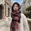 New Type of Enlarged Winter All Match Plaid Scarf for Women Thickened Shawl for Couples Tassel Student Warm Scarf for Men