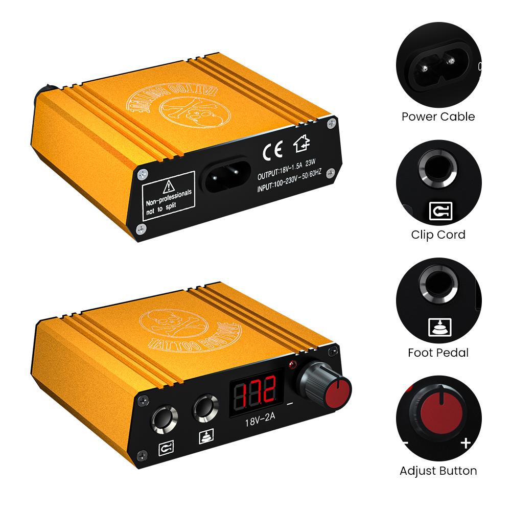 Машина для татуировки PHOENIXY Warp Coil Machine Gun Liner Machine для татуировщиков Источник питания для татуировки Набор для татуировки с 20 цветами чернил для татуировки