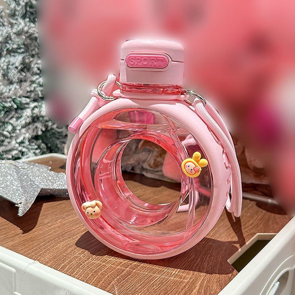 Portable Donut Water Bottle Leakproof With Strap Portable Kettle Adjustable Silicone Sealing Ring Sports Water Cup Cycling