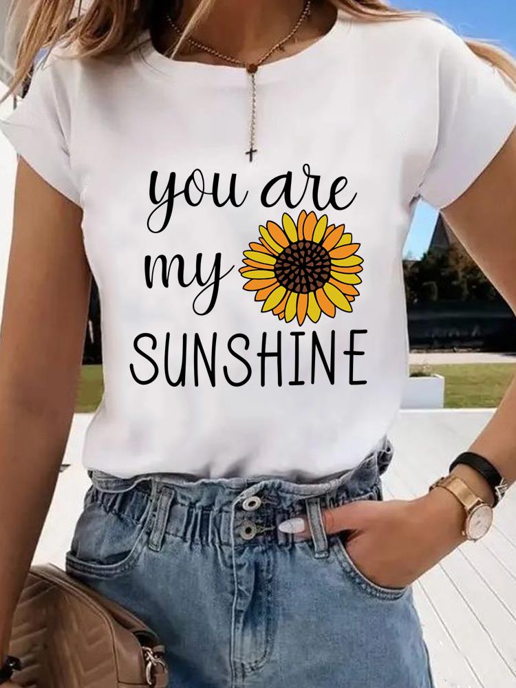 (Asian Size) Graphic Tee T Trend Love Heart Cute 90s Clothing Casual Fashion Print Female Casual Women's Top Lady Short Sleeve T-shirt