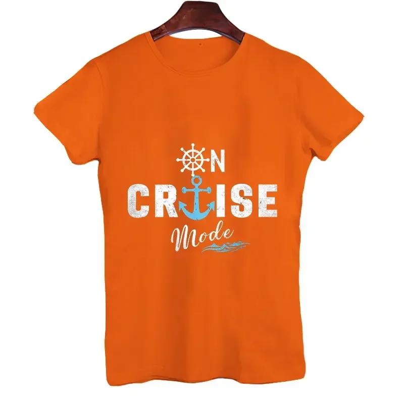 Мужская футболка с принтом Cruise Mode с коротким рукавом, уличная одежда, повседневные топы, летняя одежда для отдыха, мужская футболка, футболки