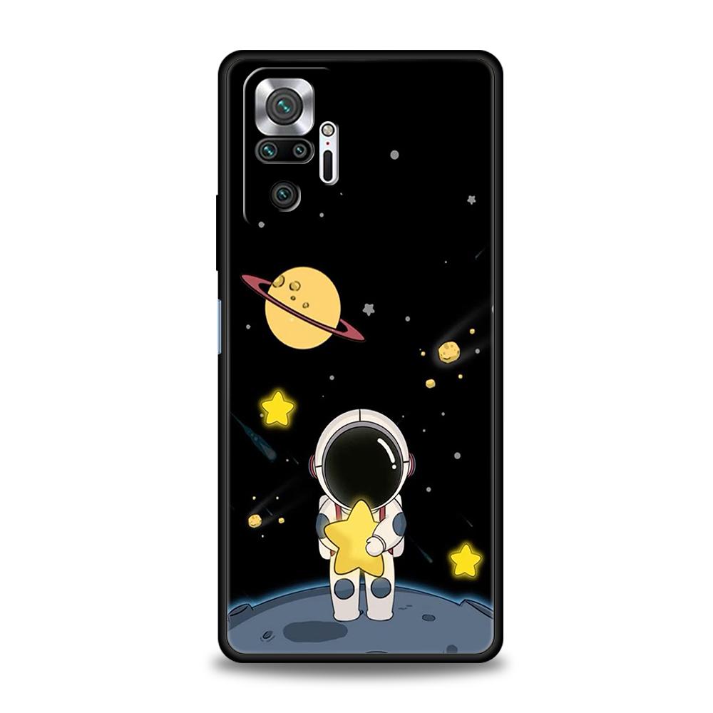 Милый чехол для телефона с астронавтом для Xiaomi Redmi Note 14 5G 13 12 10 11 Pro Plus 4G 14C 13C 12C 10C 9C Мягкий чехол из ТПУ