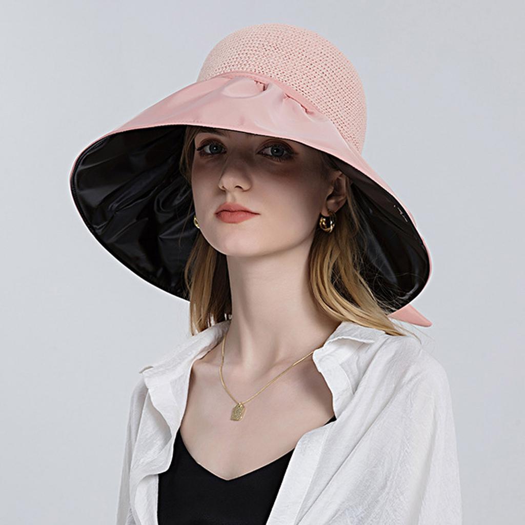 Модная женская шляпа с бантом на открытом воздухе, закрывающая лицо, пляжная шляпа-ведро, складная шляпа от солнца, шляпа от солнца