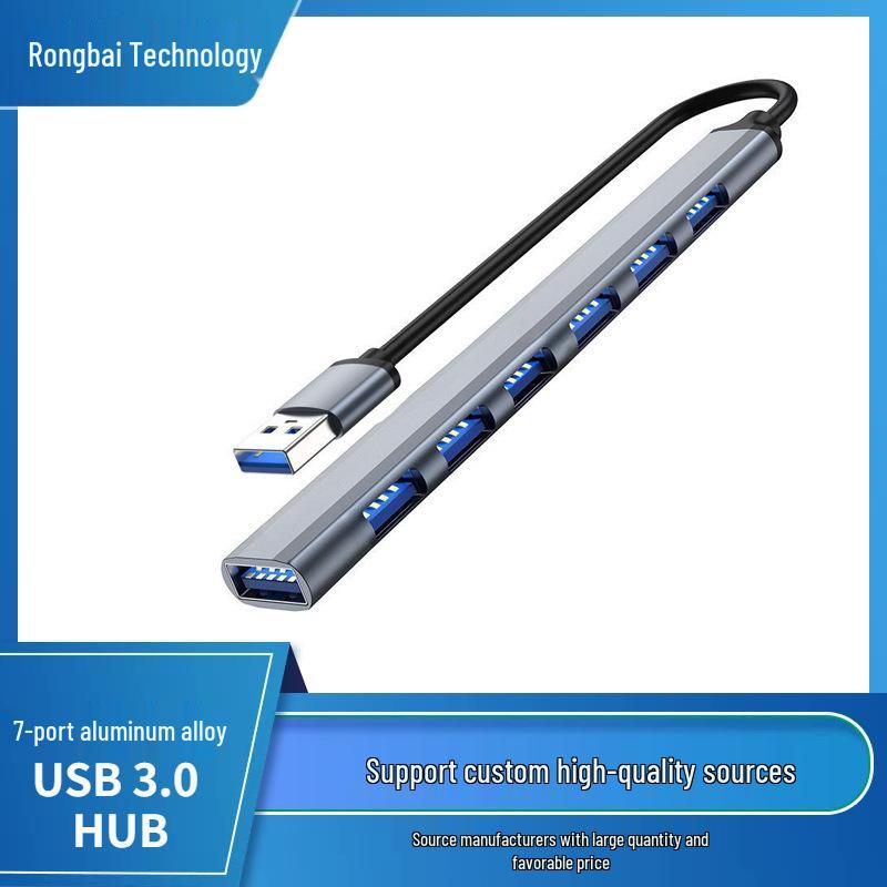 Алюминиевый сплав 7-портовый USB 3.0 хаб-расширитель и док-станция
