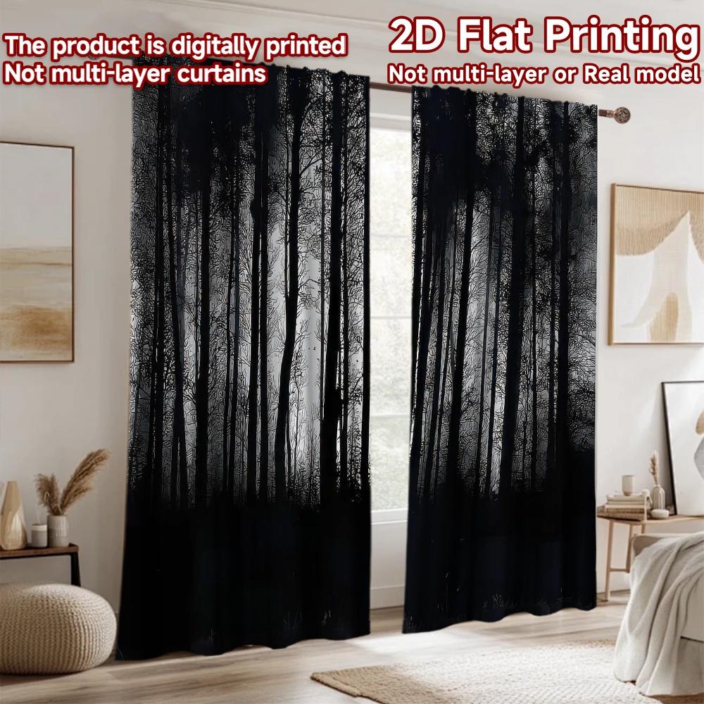 2D плохой Фон для Фотосъемки Баннер для Фотосъемки Силуэты Темного Леса 100% Полиэстер Праздничное Использование для Праздника