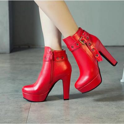 Женские ботинки Осенние ботильоны Женские туфли на высоком каблуке Женские из ПУ кожи 34-39