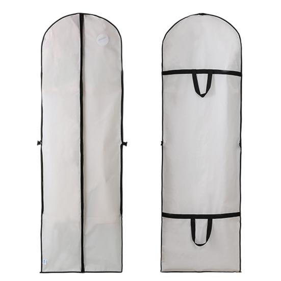 Подвесная сумка для свадебного платья Прочная моющаяся Дышащая с ручкой на молнии Пыленепроницаемый складной чехол для одежды