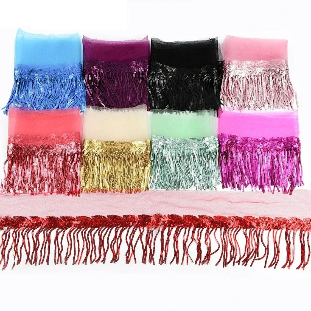 10 Yards 20cm Width Sequin Tassel Fringe DIY Accessories Decorative Trimmings  Dress Trimming