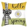 Fashionable Spring Flower Spring Elements Pillow Cover Linen Flower Cushion Pillow Cover