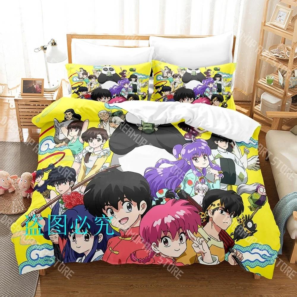3D Печать Ranma 1/2 Комплект постельного белья Односпальный Twin Full Queen King Размер Комплект постельного белья Взрослый Ребенок Спальня Комплекты пододеяльников Аниме