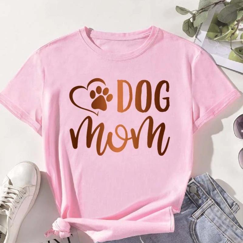 Трендовые женские футболки с принтом «Trend Dog Mama», модные футболки с мультяшным графическим принтом, одежда, женская футболка, короткий рукав, повседневные футболки