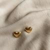 SmallCuteHeart Stainless Steel Stud Earrings For Women Antiallergic Golden Zircon Accessories Girl Gift