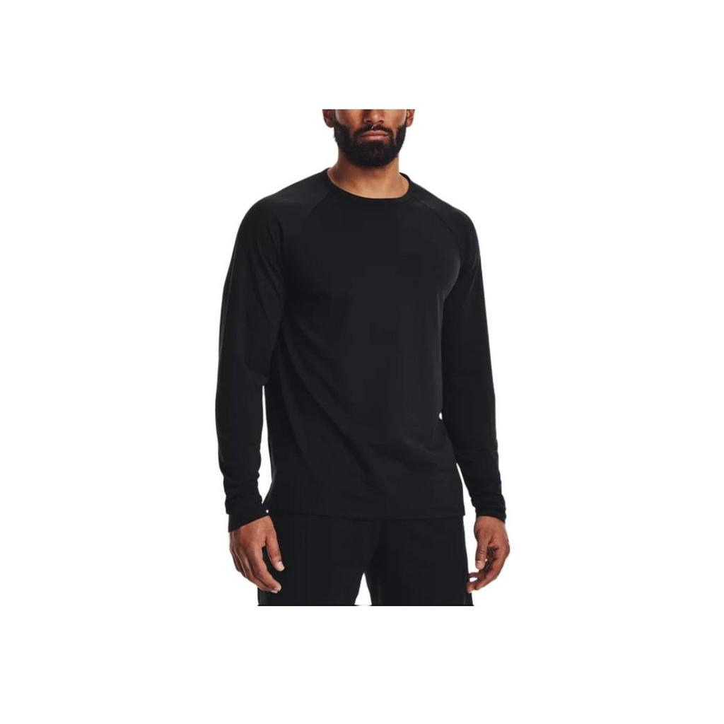Under Armour Твердый пуловер с круглым вырезом, спортивная футболка с длинным рукавом, мужские топы, черный 1378989-001