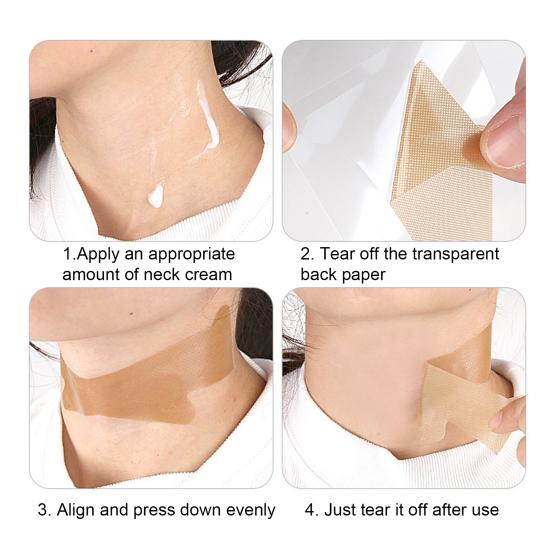10 шт. наклейки для подтяжки шеи, невидимые подтягивающие ленты для удаления морщин и обвисшей кожи на шее