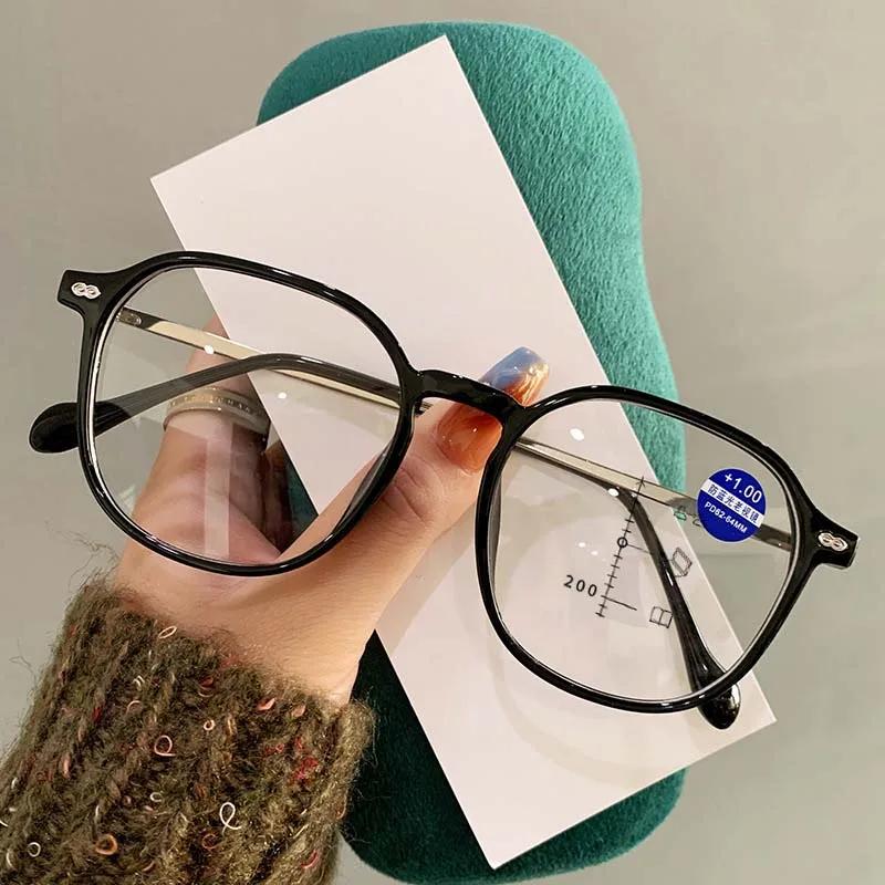 Роскошные прогрессивные мультифокальные очки для пресбиопии, блокирующие синий свет, очки для дальнего зрения, унисекс, очки для чтения с высоким разрешением