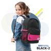 Backpack A4 Storage Kids Junior Mesh Pocket Rough Plain Basic Simple 22469049 Black 1 F [Outdoor Products]
