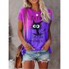 Women's 3D Animal Letter Print Casual Loose Round Neck T Shirts