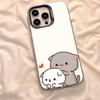 Мультяшный Милый Кот Чехол для Телефона Для iPhone 17 16 15 14 11 12 13 Pro Max Plus Pro Цветной Серебряный Чехол
