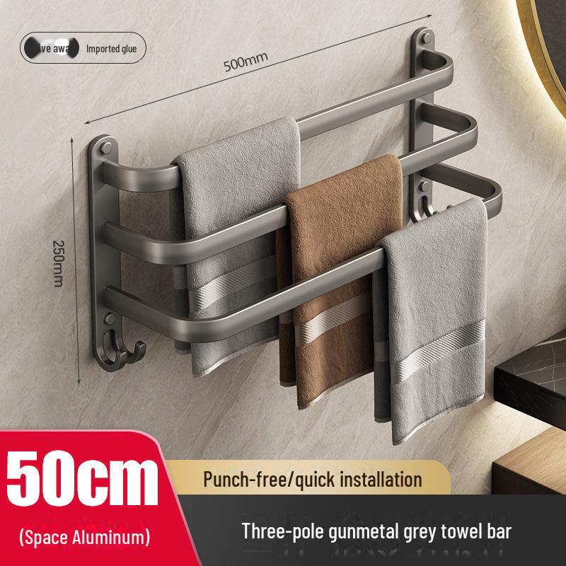 Алюминиевая настенная вешалка для полотенец без отверстий и полка для хранения вещей для кухни и ванной комнаты