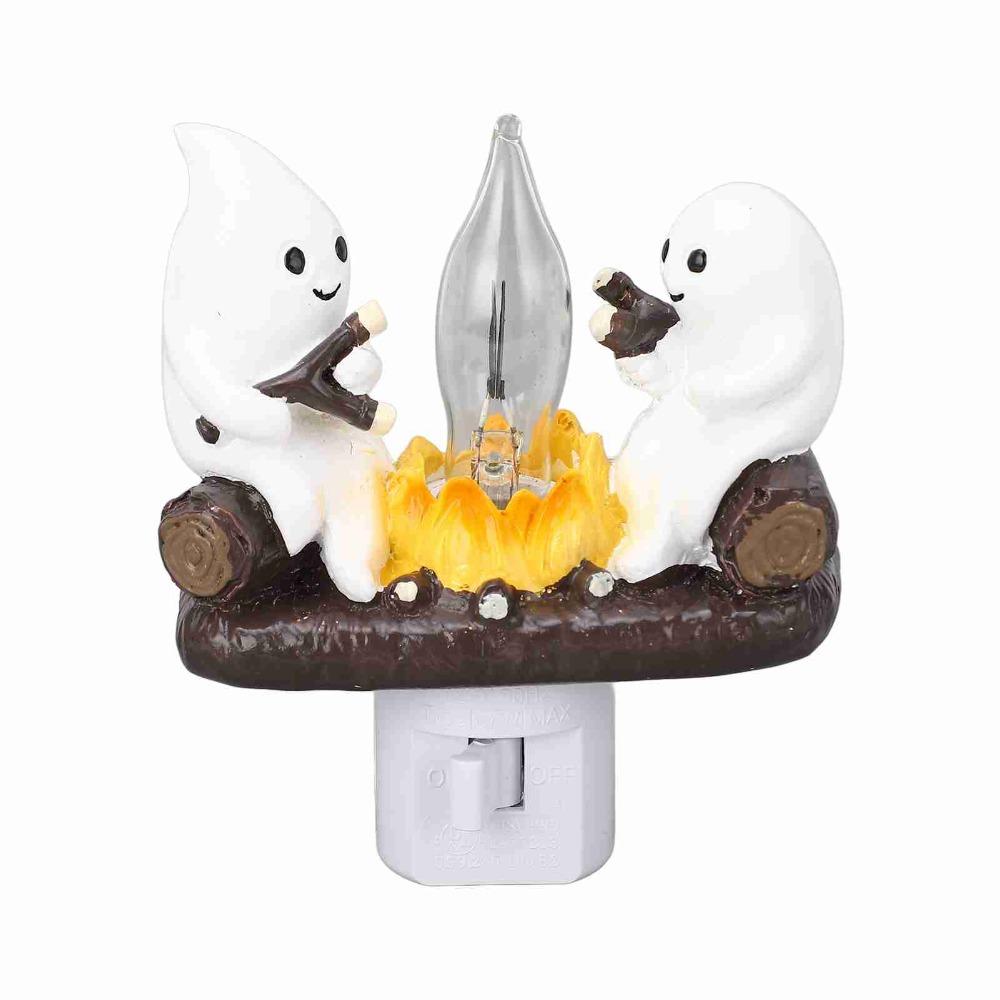 Ghost Campfire Flickering Nightlight US Plug Spooky Campfire Light Home Decor