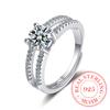 Promise 925 Sterling Silver Classic Wedding Ring AAA+ Cubic Zirconia Rings for Women Bridesmaid Jewelry Charms Princess Bijoux