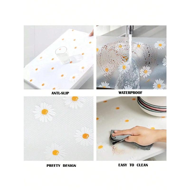 1 рулон подкладки для полок Daisy для кухонных шкафов, водонепроницаемая подкладка для холодильника EVA, коврик для шкафа, легкие подставки для столовых приборов, неклейкая подкладка для ящиков