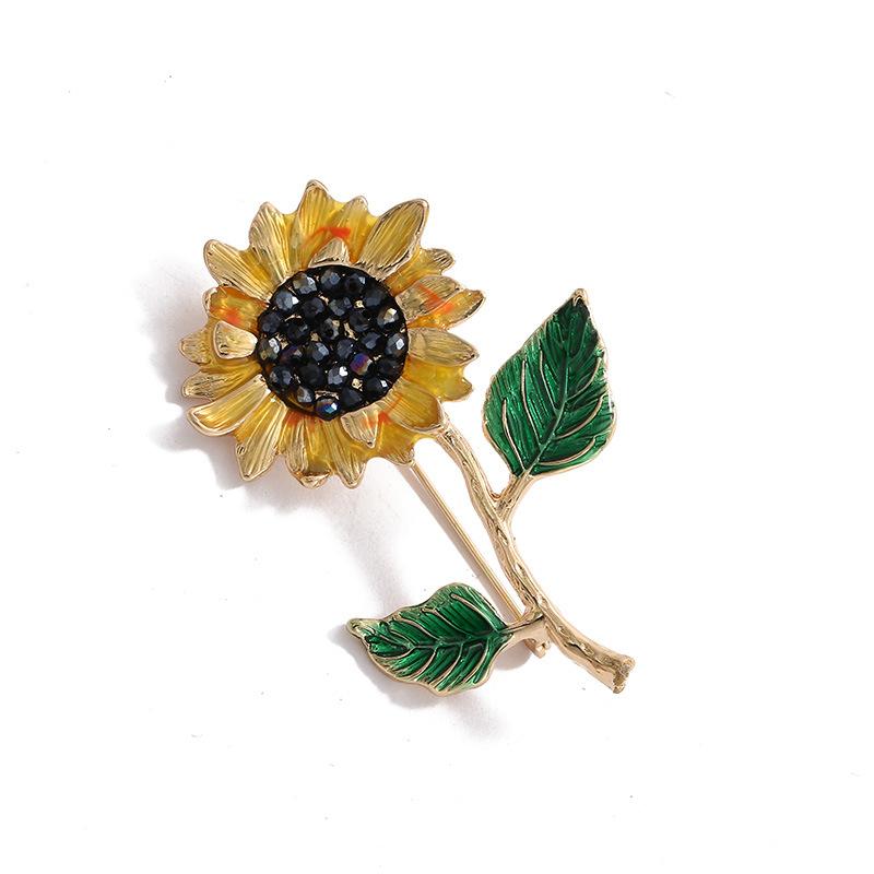 Лидер продаж, броши с цветами подсолнуха и кристаллами со стразами, жемчужные булавки, брошь из сплава, синяя, красная роза, брошь, булавка для женщин и девочек, PD1911