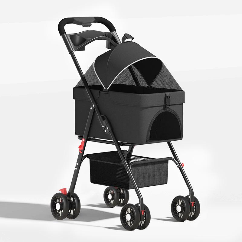 Foldable Pet Stroller for Dogs and Cats - Cross-Border Export